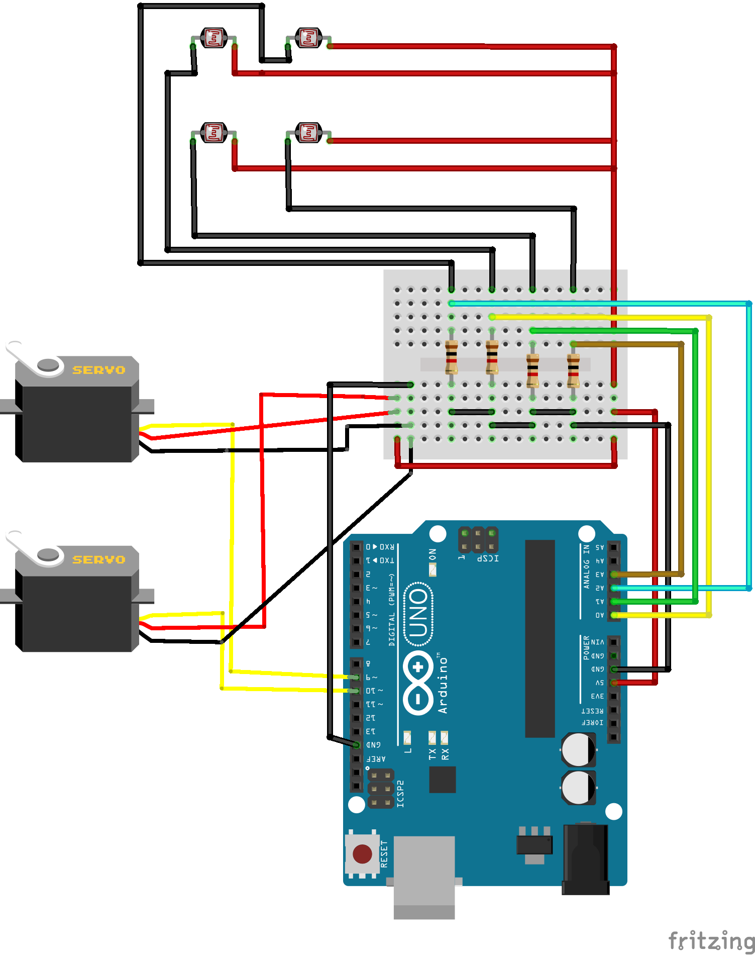 Sun Tracking Solar Panel Using Arduino project image